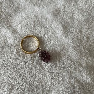 Elegant Gold and Purple Beaded Ring